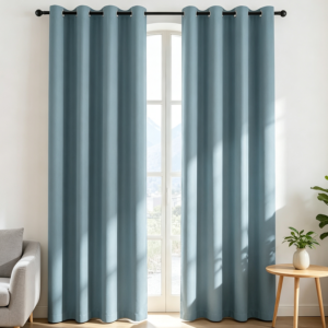 Dusty Blue Blackout Curtains, 80-Inch, 2 Panels