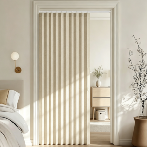 Oatmeal Magnetic Accordion Door Curtain, 39x78