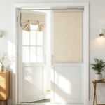 Beige 100% Blackout French Door Curtain, 26x40