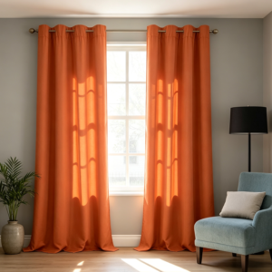 Orange Blackout Sliding Door Curtain, 52x95