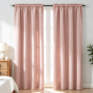 Blush Pink Blackout Curtains, 2 Panels, 72-Inch