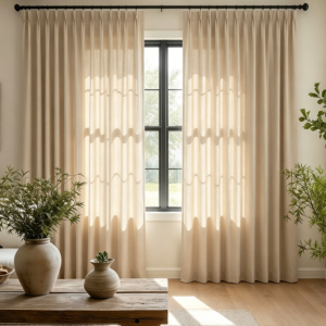 Linen Pinch Pleated Blackout Curtain, 70x90, 1 Panel
