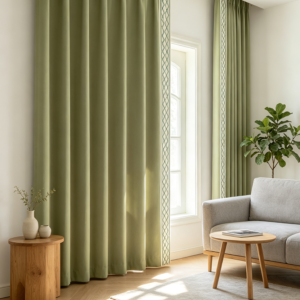 Green Pinch Pleat Curtains, 50x96, 2 Panels
