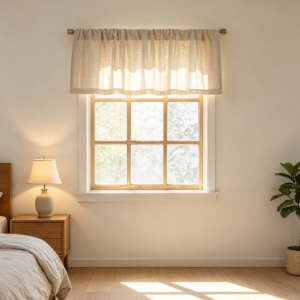 Natural Faux Linen Valance, 54x15, 1 Panel