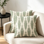 Sage Green Herringbone Pillow Covers Set of 2