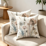 Watercolor Floral Pillow Covers 18x18 Set of 2