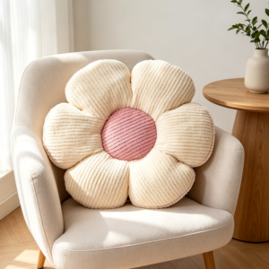 Soft White Flower Shaped Throw Pillow 14.9 Inch