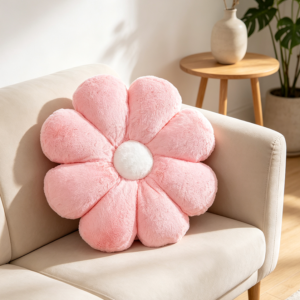 Pink Daisy Flower Shaped Throw Pillow 17.7 Inch