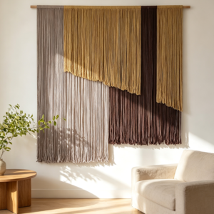 Large Dip Dyed Boho Fiber Wall Hanging 57x43