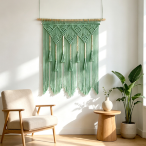 Boho Tassel Woven Wall Hanging Headboard 31x39