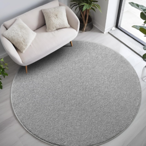 Grey Modern Solid Memory-Foam Washable Rug