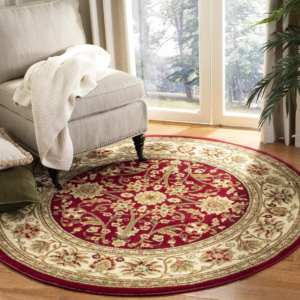 Red Ivory Traditional Oriental Non-Shedding Rug