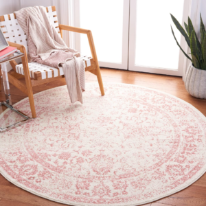 Ivory Rose Distressed Vintage Floral Rug