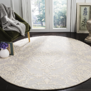 Light Grey Ivory Handmade Wool High-Traffic Rug