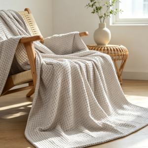 Soft Warm Cotton Waffle Throw Blanket